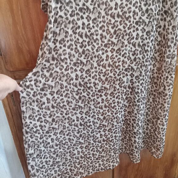 Turquoise Haven Sheer Leopard Animal Print Kimono Duster One Size Beach Cover Up - Picture 6 of 6